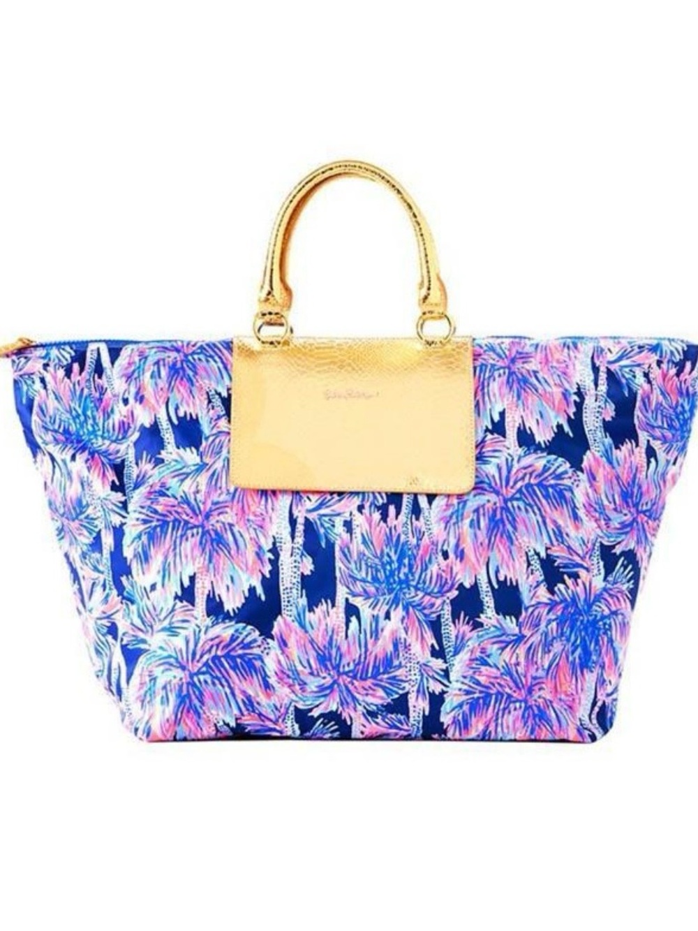 Lilly Pulitzer Gold Accent Packable Weekend Tote Bag NWT
